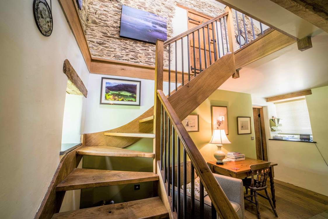 Stairs which lead off from the living-room.