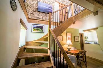 Stairs which lead off from the living-room.