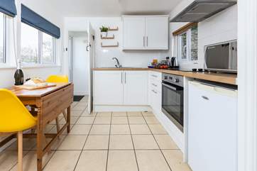 The small but well-equipped kitchen.