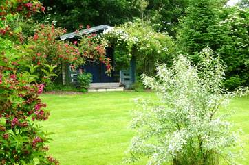 The garden is beautiful in the spring.