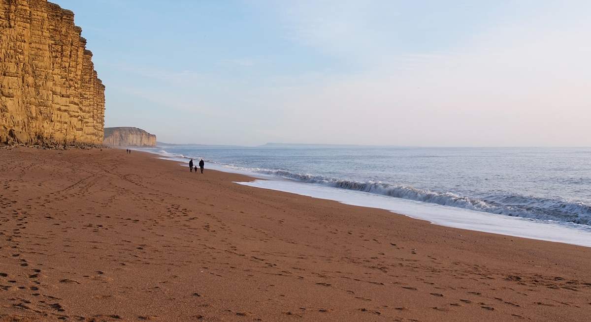 The stunning Jurassic Coast (this is West Bay at Bridport) is just 10 miles away.