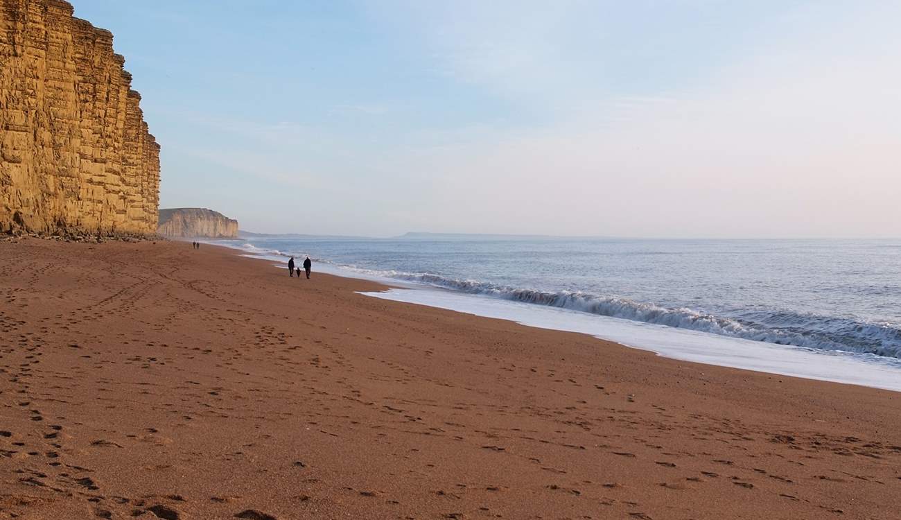 The stunning Jurassic Coast (this is West Bay at Bridport) is just 10 miles away.