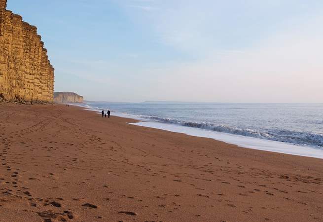 The stunning Jurassic Coast (this is West Bay at Bridport) is just 10 miles away.