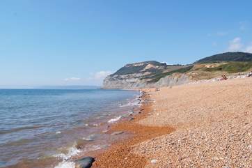 The beach at Seatown, just below Golden Gap.