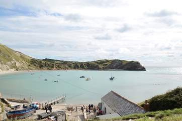 Visit Lulworth Cove, and if you're feeling energetic, take the coast path to Durdle Door.