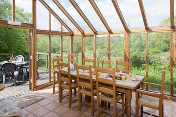 The garden-room is also a dining-room, so you can enjoy your meals with the most wonderful views.