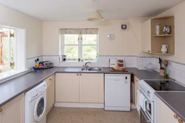 The kitchen window looks directly over the nature reserve.