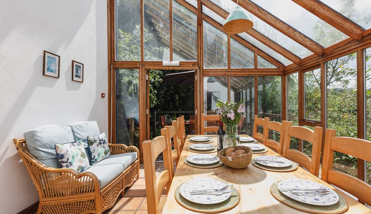 The garden-room makes a fabulous dining space and the views over the nature reserve are uninterrupted.