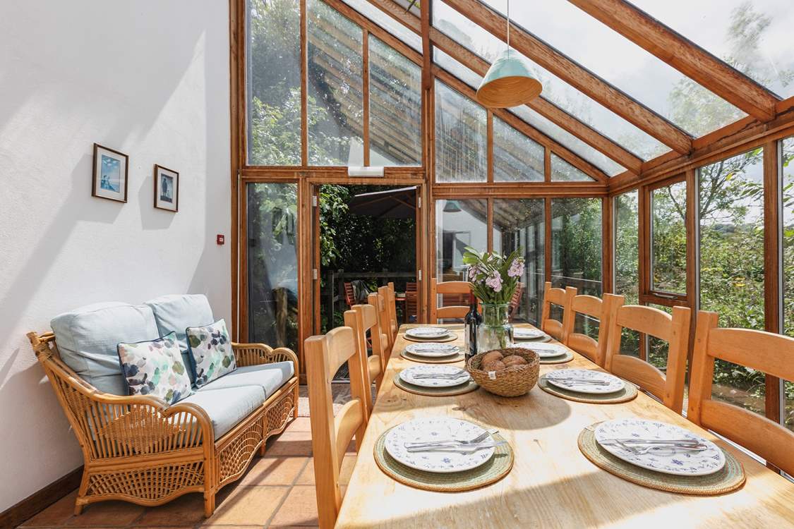 The garden-room makes a fabulous dining space and the views over the nature reserve are uninterrupted.