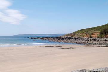 Perranuthnoe beach, seen here at low tide.