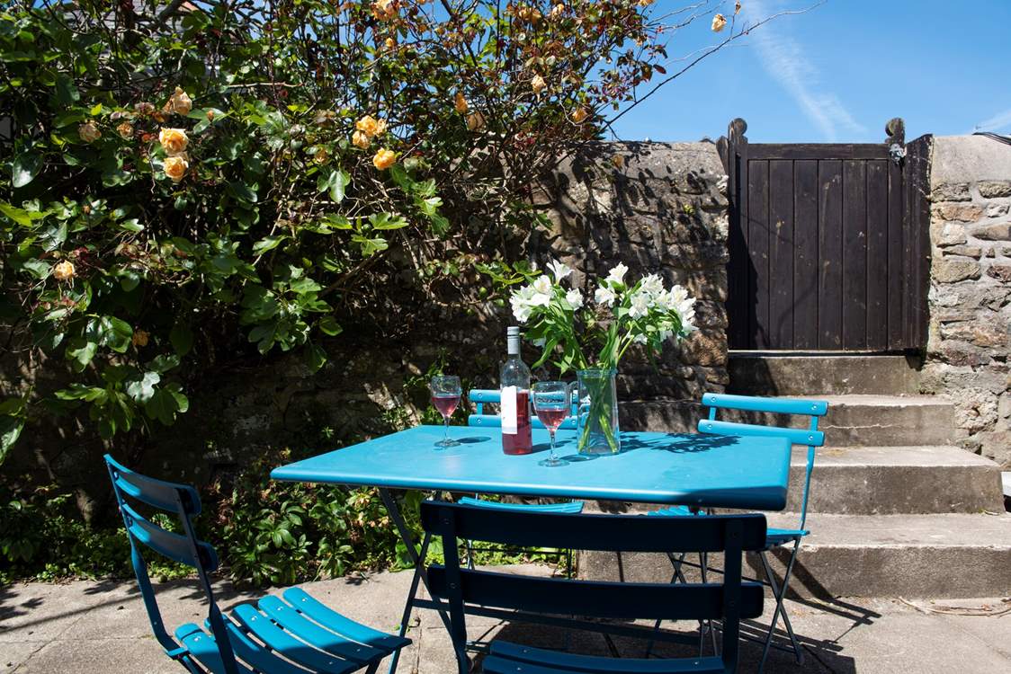The terrace, set outside the kitchen.