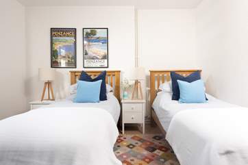 Bedroom two is a twin room.