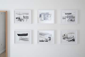 Beautiful artwork adjourn the walls.
