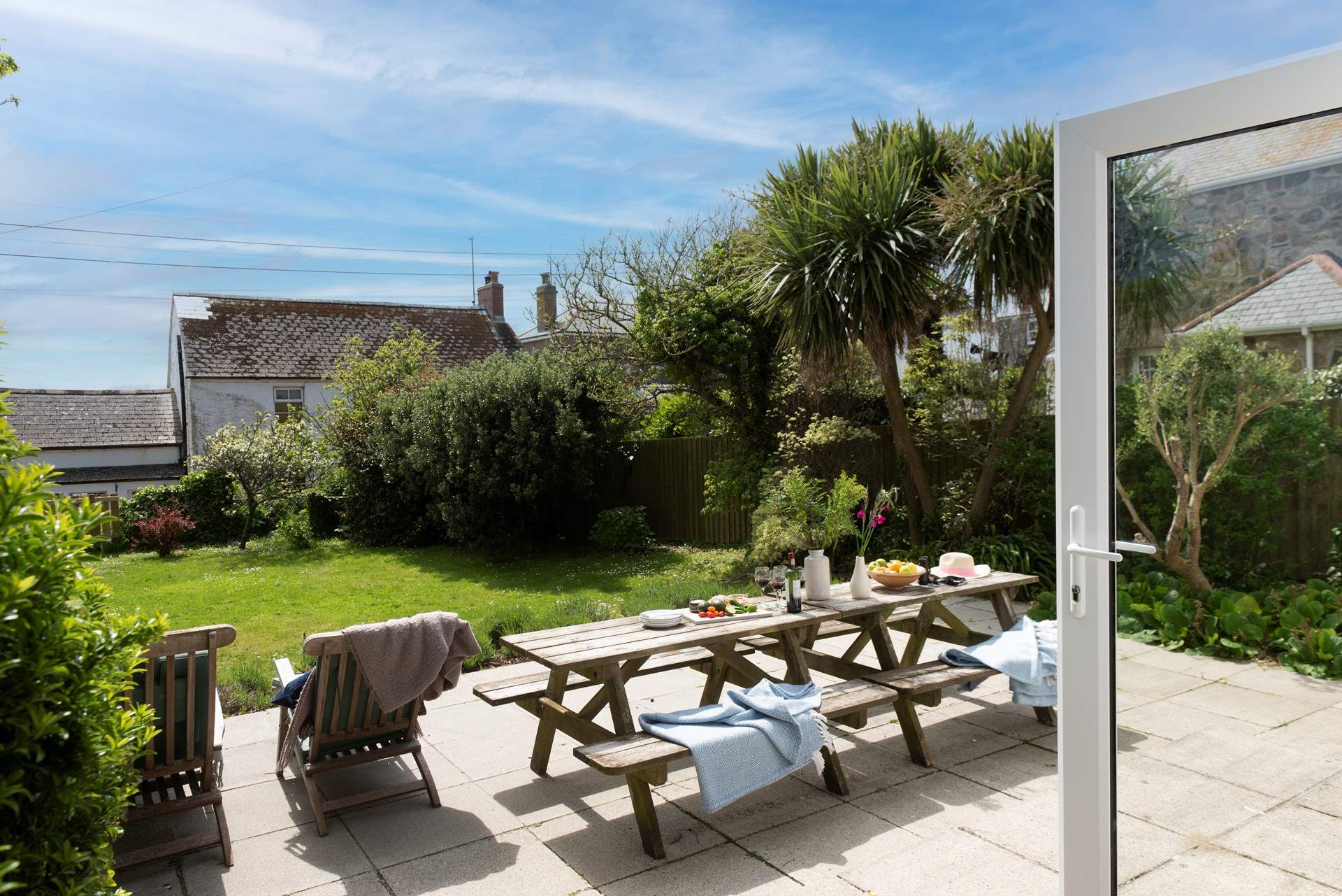 The gorgeous terrace is the perfect spot for breakfast, before heading off to the beach for the day. 