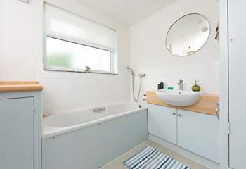 The family bathroom, one of three wash-rooms in the cottage.