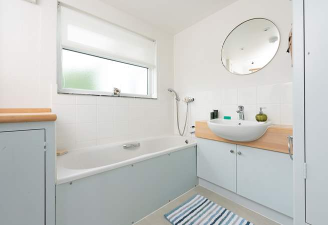 The family bathroom, one of three wash-rooms in the cottage.