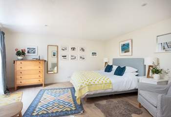 Stunning bedroom 1 has doors to the garden.