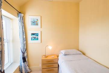 The single bedroom is tucked away and is very cosy (Bedroom 2).
