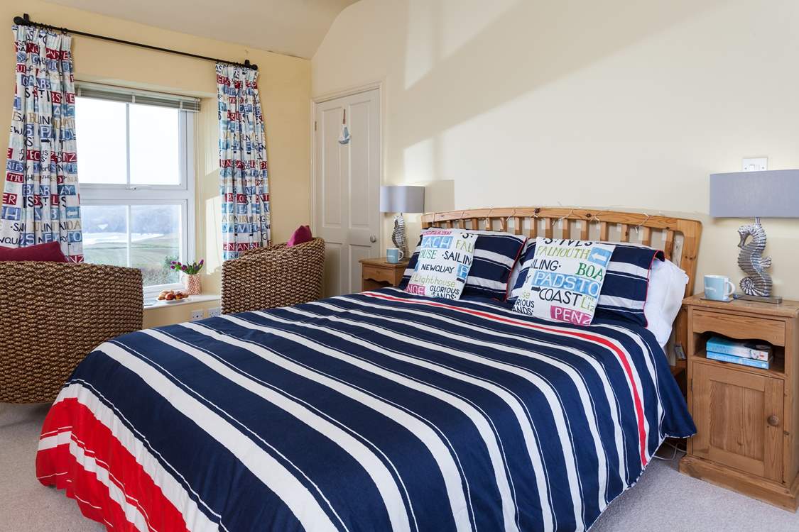 The principal bedroom has a fabulous outlook.