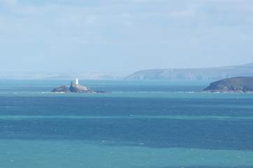 The view to Godrevy Lighthouse from Morwenstow.