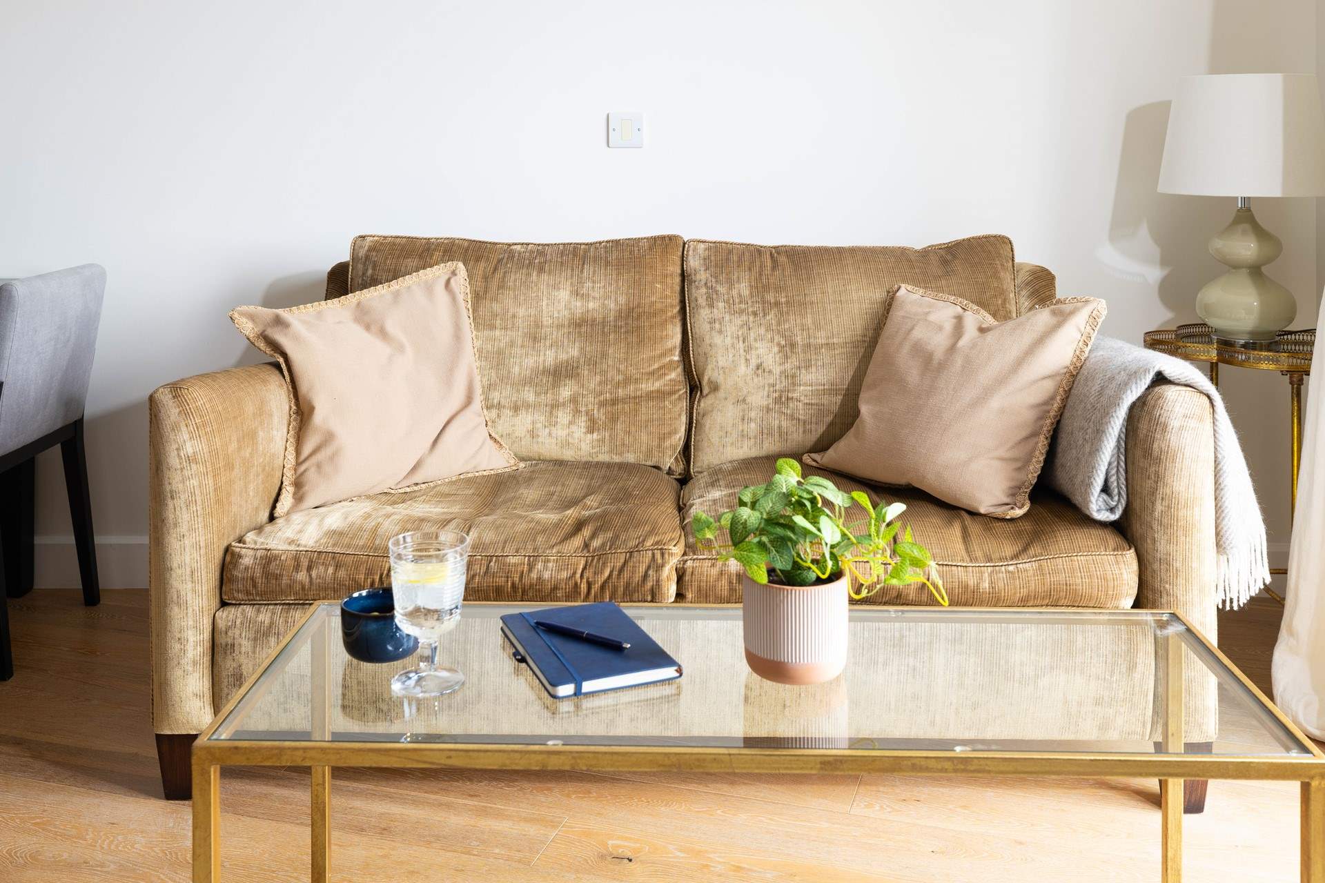 Sink into designer furniture.