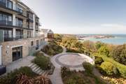 The view from the balcony, with the communal terrace below.