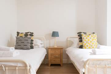 The bedrooms are bright and sunny.