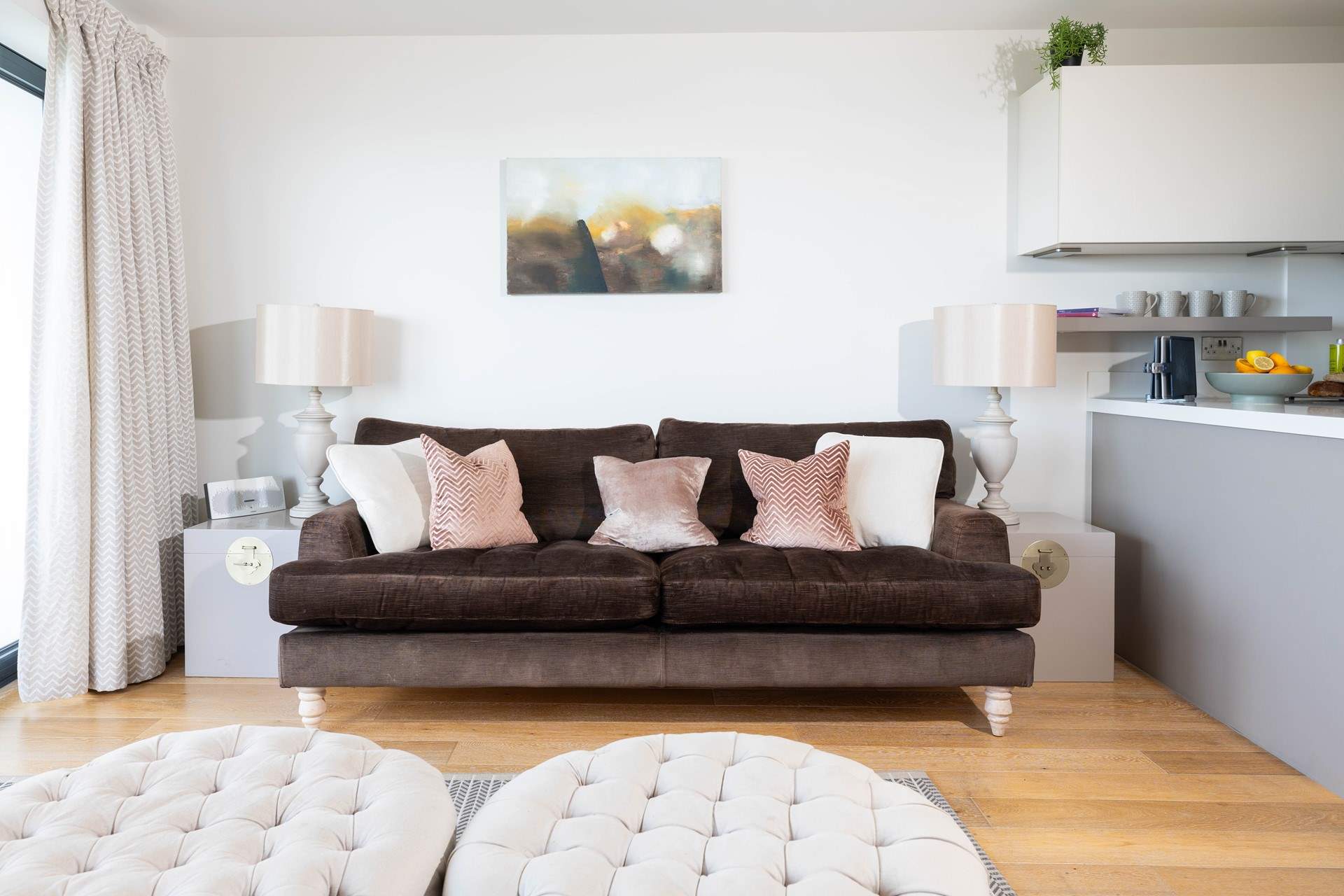 Sit back and sink into the designer sofa.