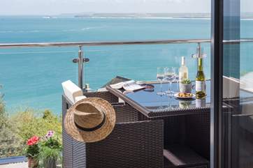 The fabulous balcony at Rolling Surf- look at that view!