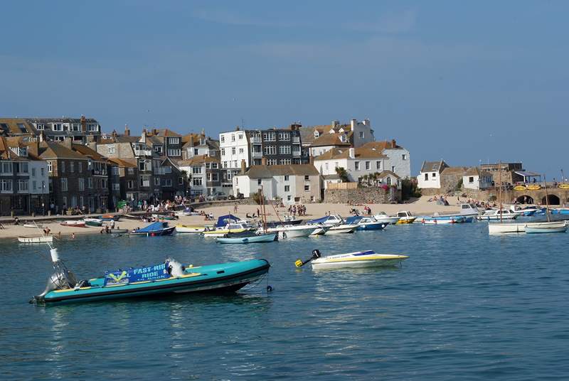 St Ives bustles in the summer.