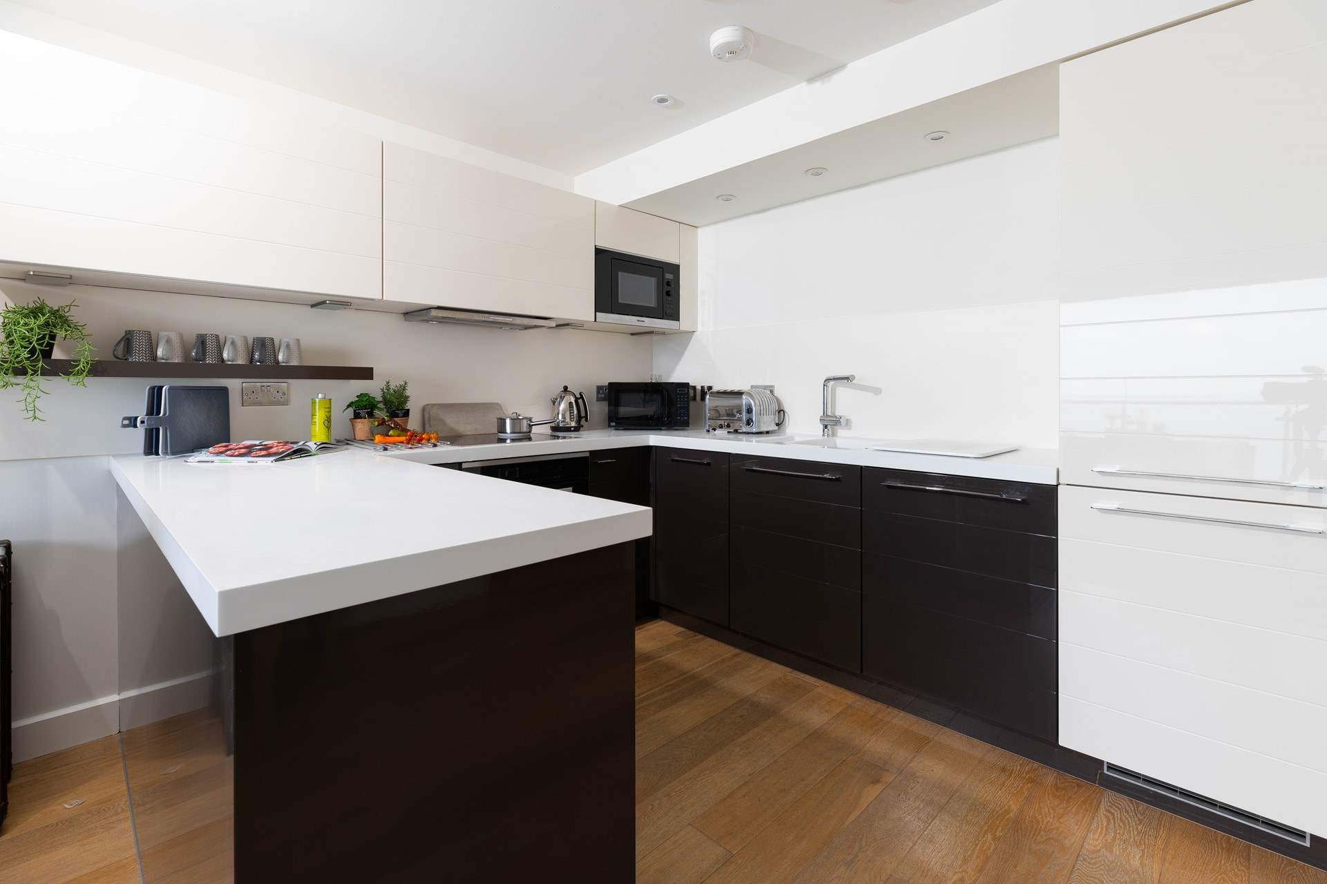 The luxury modern kitchen is a chef's dream, sleek design and great functionality.