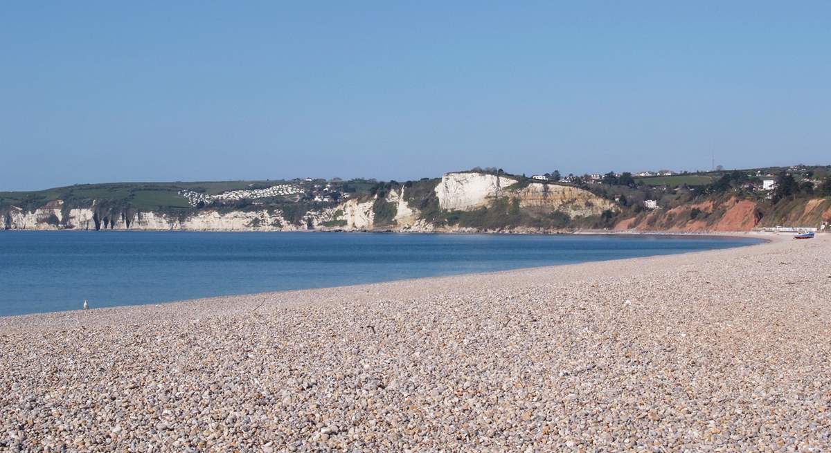 This is the closest beach - a wonderful stretch of pebbles at Seaton. You can go there by tram from Colyton!