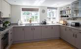 The spacious kitchen - complete with printed blinds of the Jurassic Coast just a few miles away! Your own 'sea view'. - Thumbnail Image