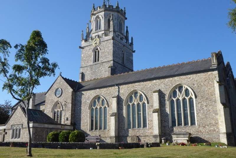 St Andrew's Church, in the centre of Colyton.
