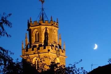 View of St Andrew's Church from the courtyard of the cottage.