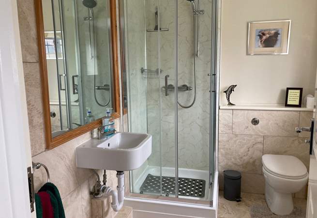 The shower-room has a new shower-door. This image is for information purposes.