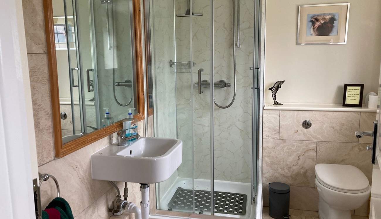 The shower-room has a new shower-door. This image is for information purposes.