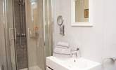 The fresh white shower-room for Bedroom 1. - Thumbnail Image