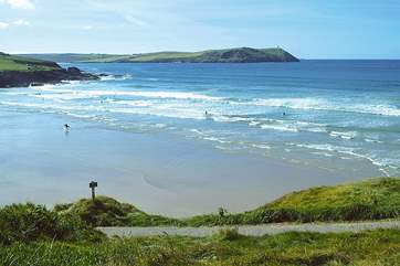 Polzeath beach is great for surfing.