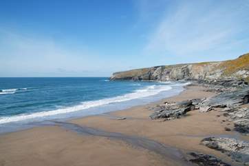 Polzeath at low tide is spectacular.