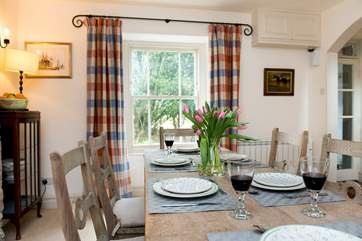 The dining-room enjoys views over the front of the cottage.