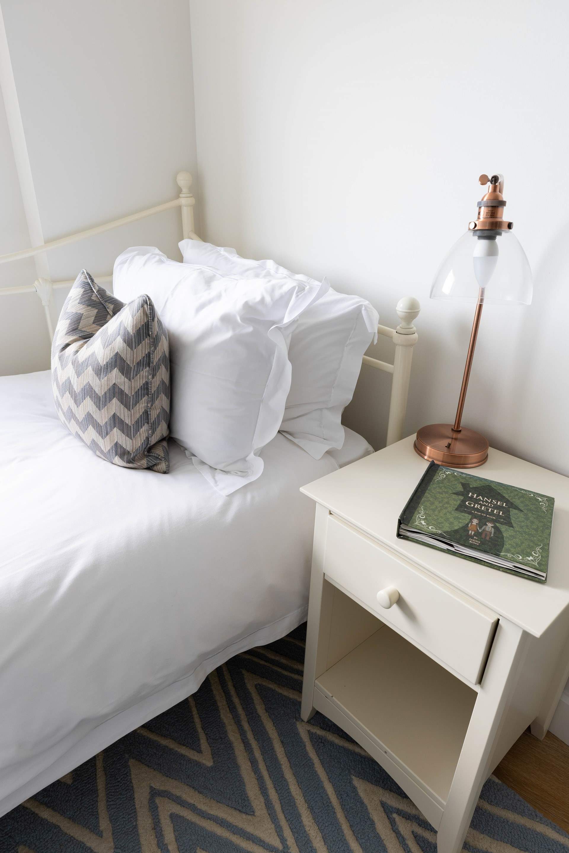 A sweet day bed in bedroom 2, the perfect resting place for a special guest.