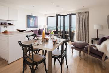 The open plan living space.