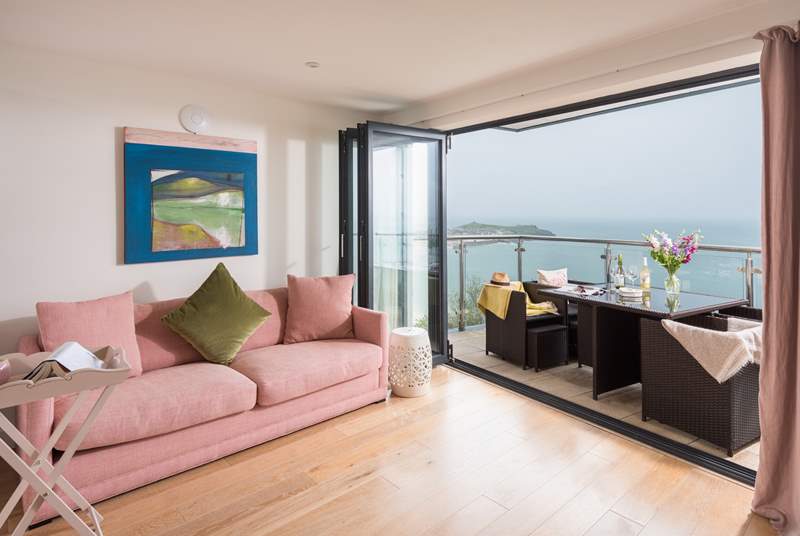 Gorgeous soft furnishings and sea views.