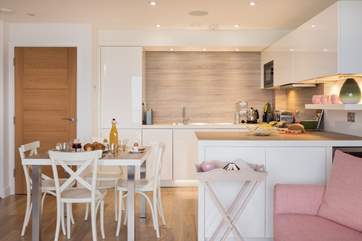 The open plan living area is bright and sunny.