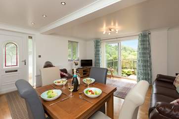 There is a dining-table that can be extended if you wish.