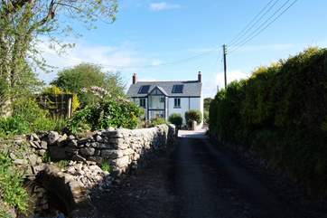 The lane as you approach the owners' house, The Hideaway is just behind.