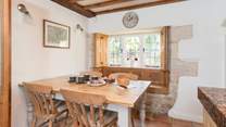 There is plenty of room for the dining-table.