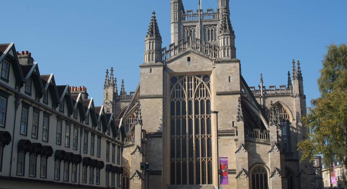 The incredible Abbey at the heart of Bath, next to the famous Roman Baths.