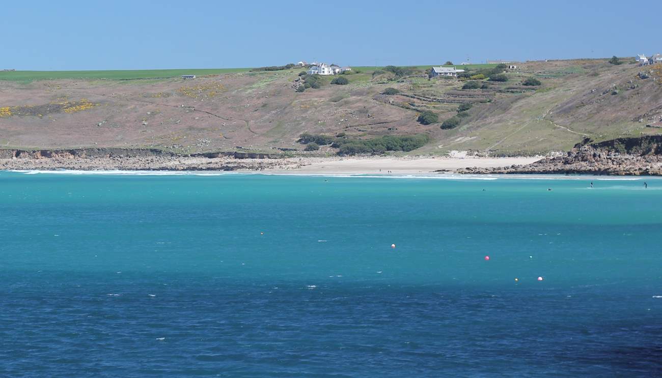 Gwenver surfing beach just over two miles away.